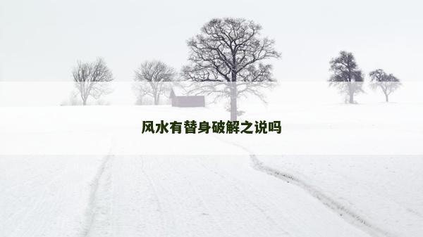 風(fēng)水有替身破解之說嗎