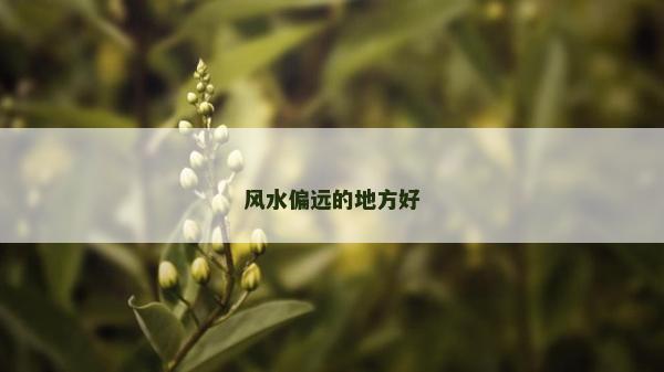 風水偏遠的地方好