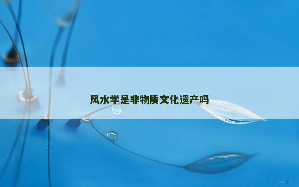 風水學是非物質文化遺產嗎
