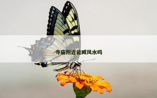 寺廟附近能臧風水嗎