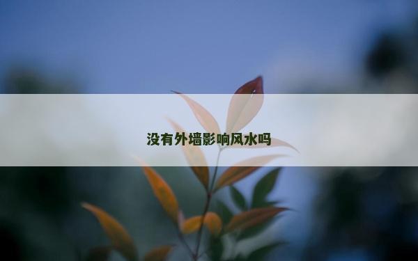 沒有外墻影響風(fēng)水嗎