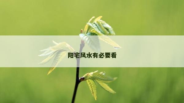 陽宅風(fēng)水有必要看