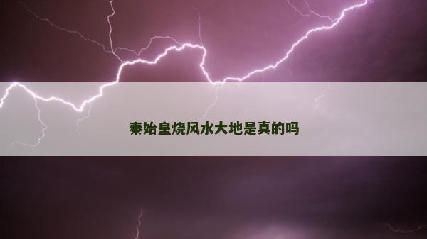 秦始皇燒風水大地是真的嗎
