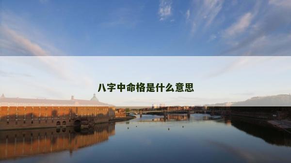 八字中命格是什么意思