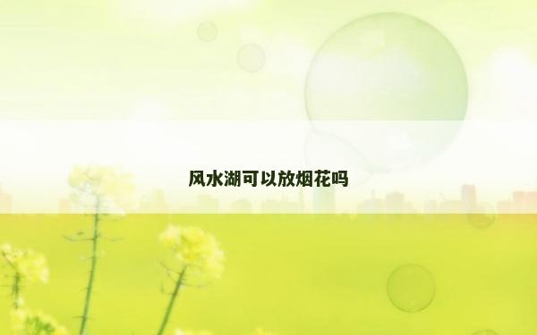風水湖可以放煙花嗎