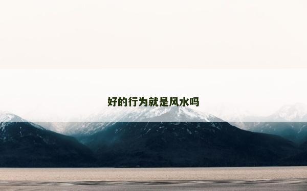 好的行為就是風水嗎