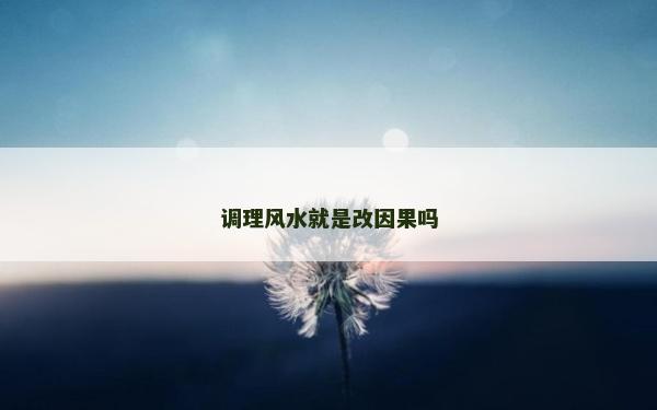 調理風水就是改因果嗎