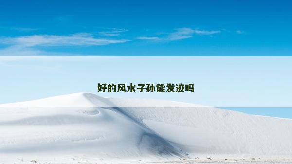 好的風水子孫能發跡嗎