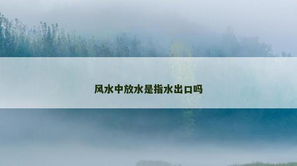 風水中放水是指水出口嗎