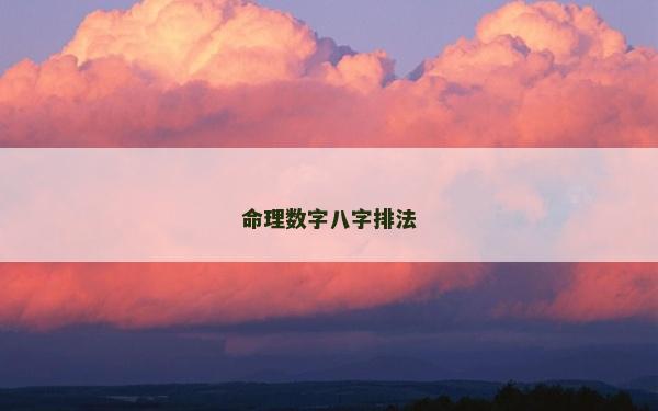 命理數字八字排法