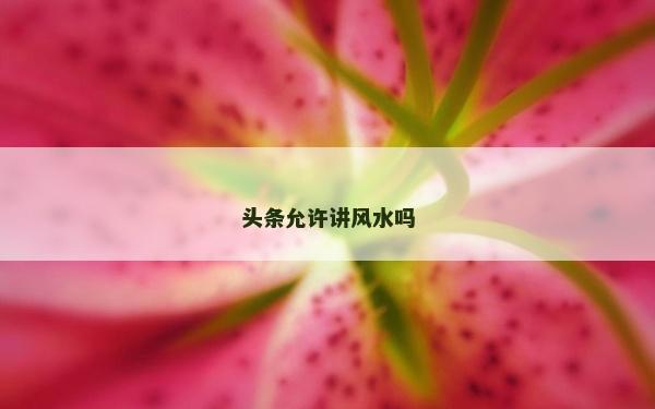 頭條允許講風水嗎