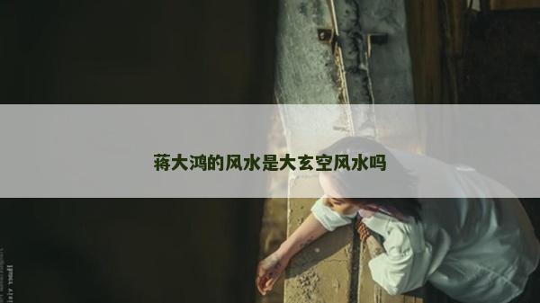 蔣大鴻的風水是大玄空風水嗎 蔣大鴻的風水是大玄空風水嗎