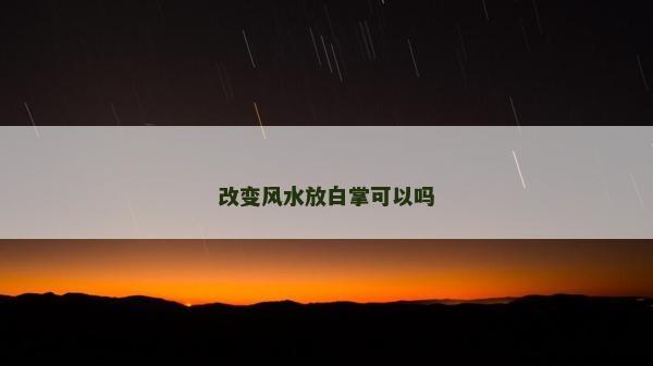 改變風水放白掌可以嗎