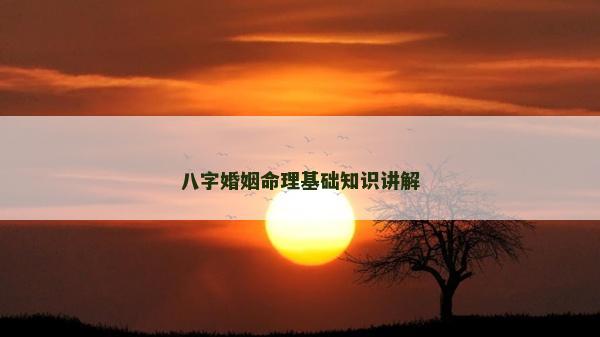 八字婚姻命理基礎(chǔ)知識(shí)講解