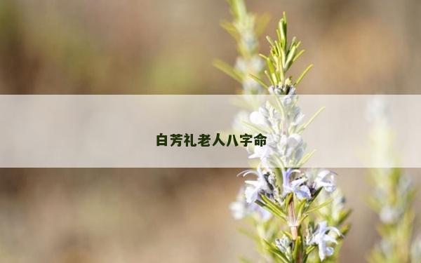 白芳禮老人八字命