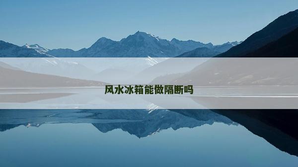 風水冰箱能做隔斷嗎