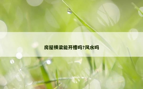 房屋橫梁能開槽嗎?風水嗎