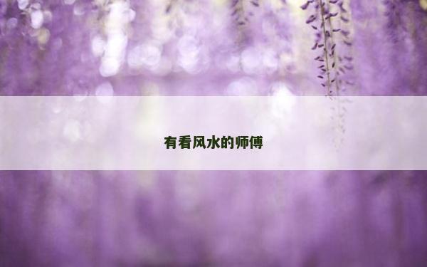 有看風(fēng)水的師傅