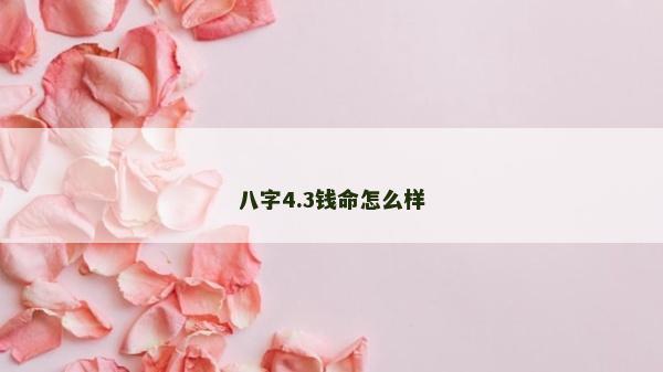八字4.3錢命怎么樣