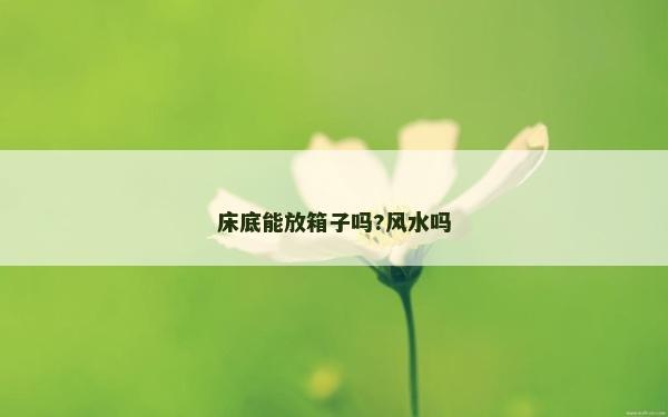床底能放箱子嗎?風(fēng)水嗎