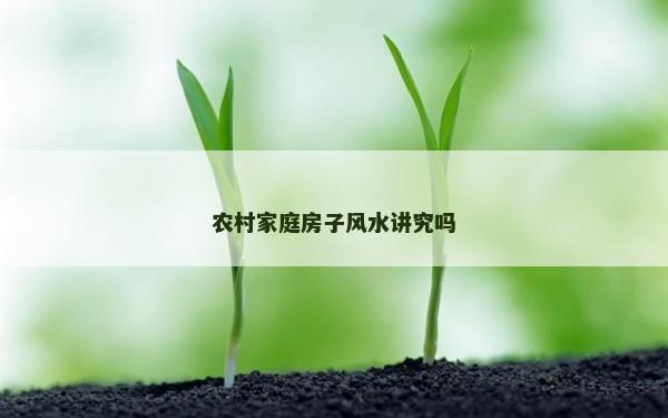 農村家庭房子風水講究嗎