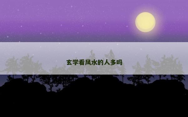玄學看風水的人多嗎