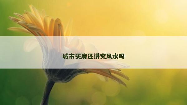 城市買房還講究風水嗎