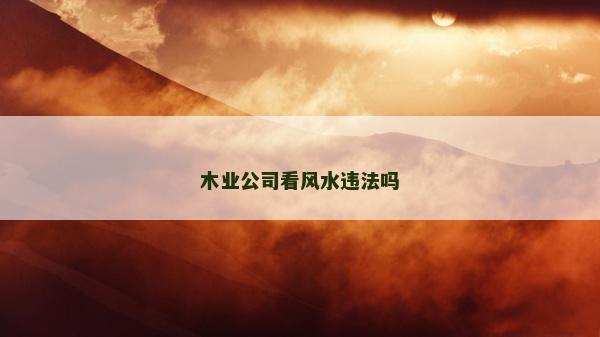 木業(yè)公司看風(fēng)水違法嗎