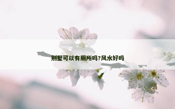 別墅可以有廁所嗎?風水好嗎