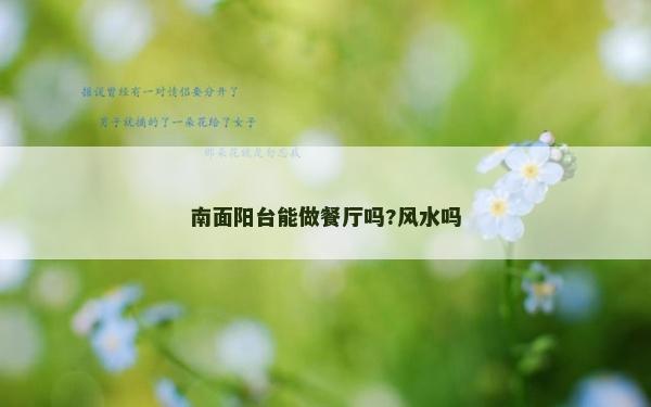 南面陽臺能做餐廳嗎?風水嗎
