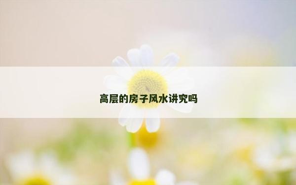 高層的房子風(fēng)水講究嗎