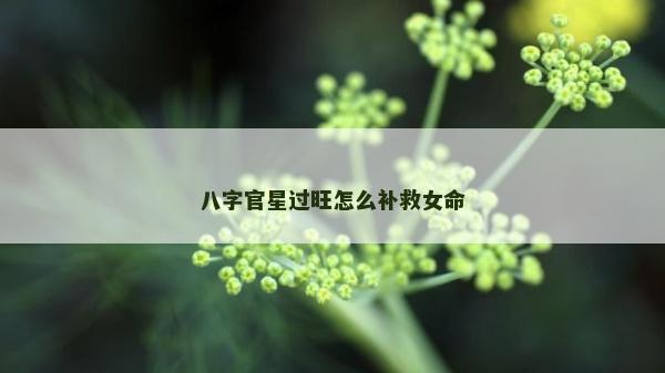 八字官星過旺怎么補救女命