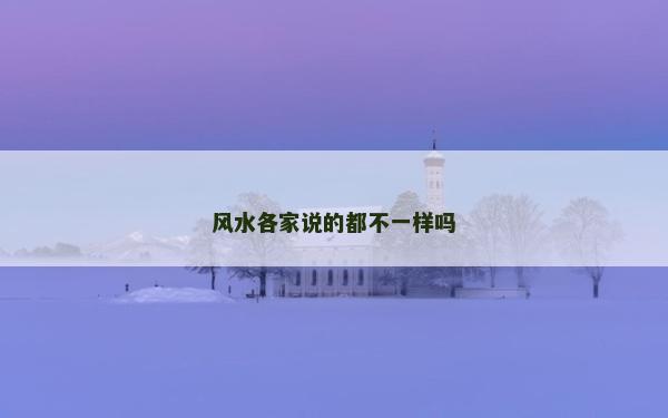 風水各家說的都不一樣嗎