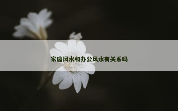 家庭風水和辦公風水有關系嗎