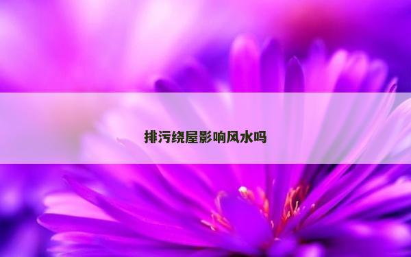 排污繞屋影響風水嗎