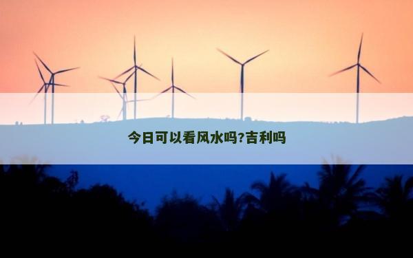 今日可以看風水嗎?吉利嗎 今日可以看風水嗎?吉利嗎