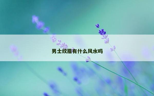 男士紋眉有什么風水嗎