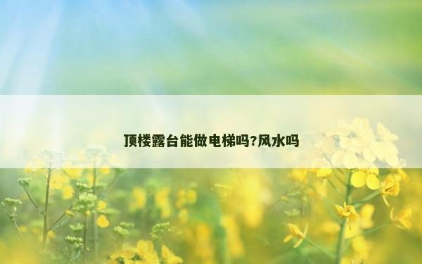 頂樓露臺(tái)能做電梯嗎?風(fēng)水嗎