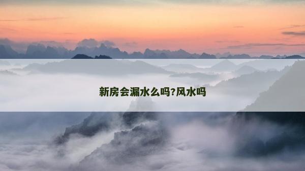 新房會漏水么嗎?風水嗎 新房會漏水么嗎?風水嗎