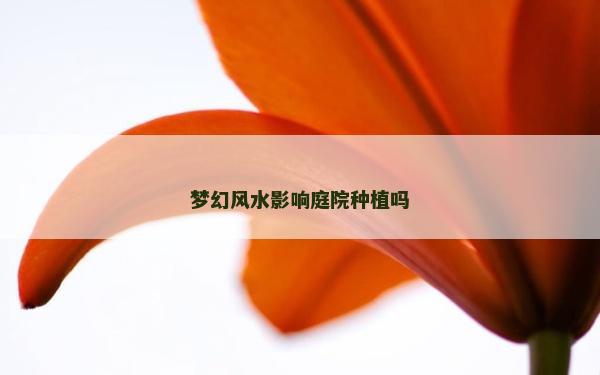 夢幻風水影響庭院種植嗎