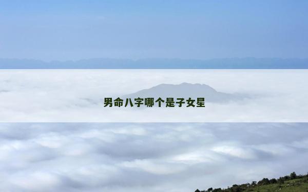 男命八字哪個是子女星