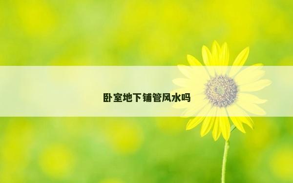 臥室地下鋪管風水嗎