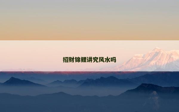招財(cái)錦鯉講究風(fēng)水嗎