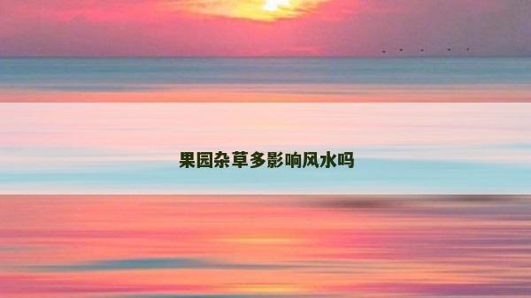 果園雜草多影響風水嗎