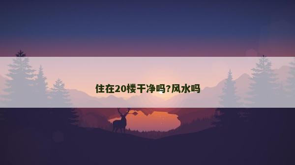 住在20樓干凈嗎?風水嗎