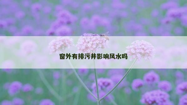 窗外有排污井影響風(fēng)水嗎