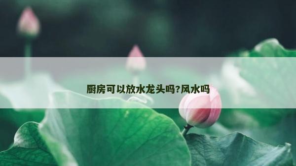 廚房可以放水龍頭嗎?風水嗎