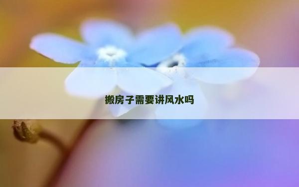 搬房子需要講風水嗎