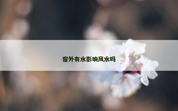 窗外有水影響風水嗎