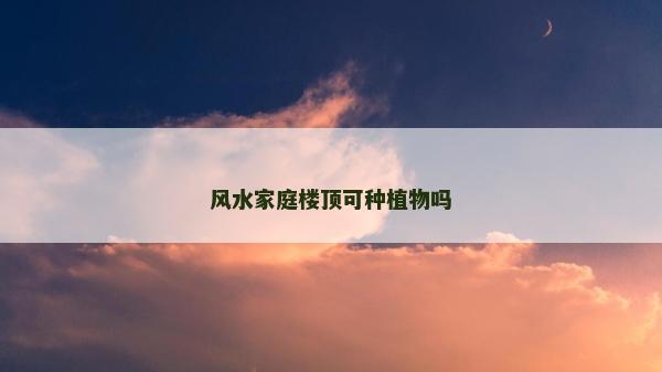 風水家庭樓頂可種植物嗎